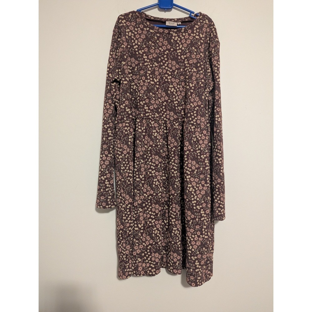 WHEAT Danish Design Girls Dress Size‎ 12 / 152 Long Sleeve 100% Cotton Floral